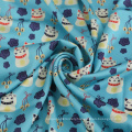 Lucky cat pattern blue pink custom plain printed polyester fabric for scarf and headwear